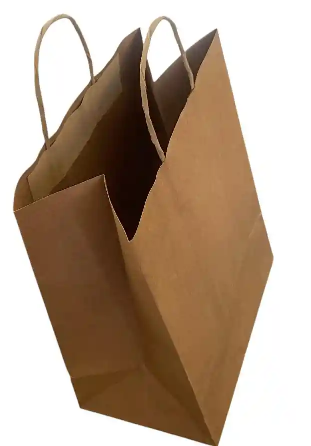 Bolsa Papel Kraft # 13 Con Manija (30x40x16 Cms De Base)