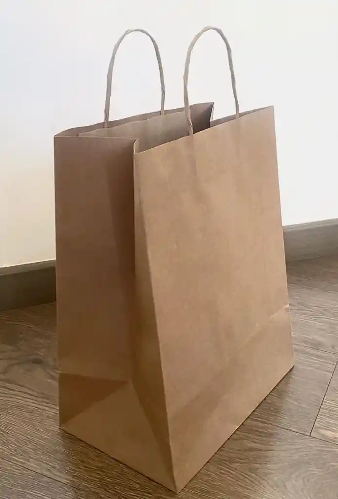 Bolsa Papel Kraft # 13 Con Manija (30x40x16 Cms De Base)