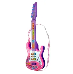 Guitarra De Juguete Niñas Rock Luces Sonido + Bateria