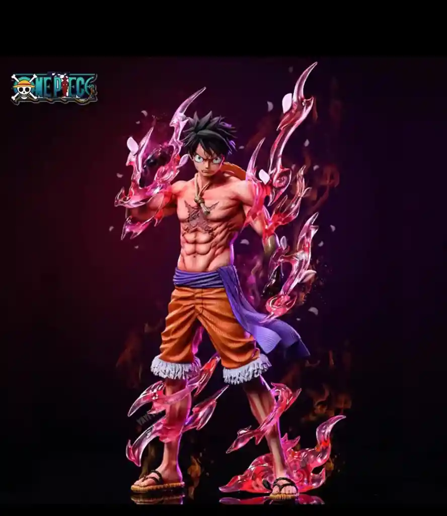 Figura Coleccionable Luffy One Piece Con Aura De Fuego – 22 Cm