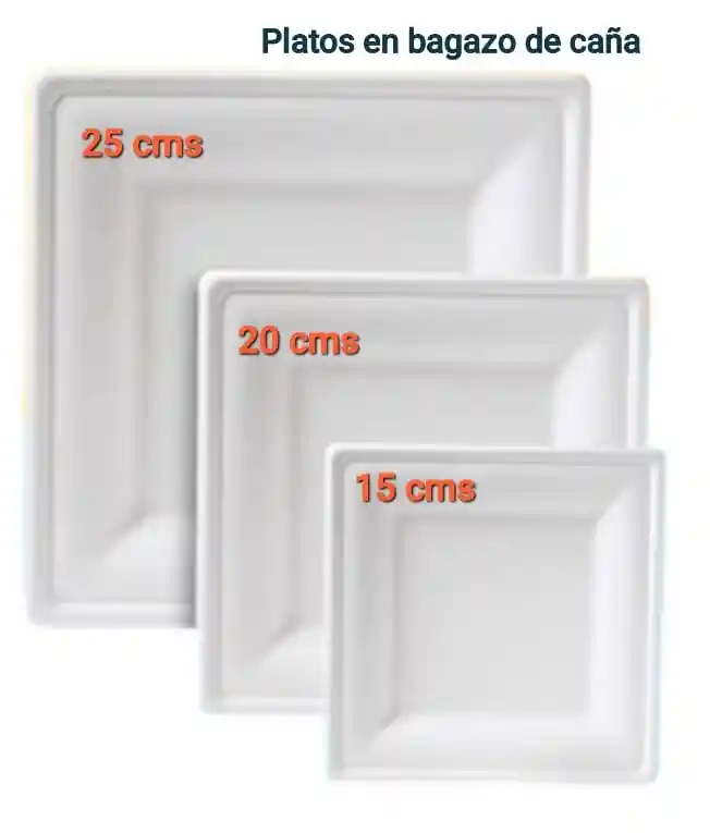 Platos Cuadrados De Papel Compostables Lolysic 150 De 8 PuLG | Cuotas