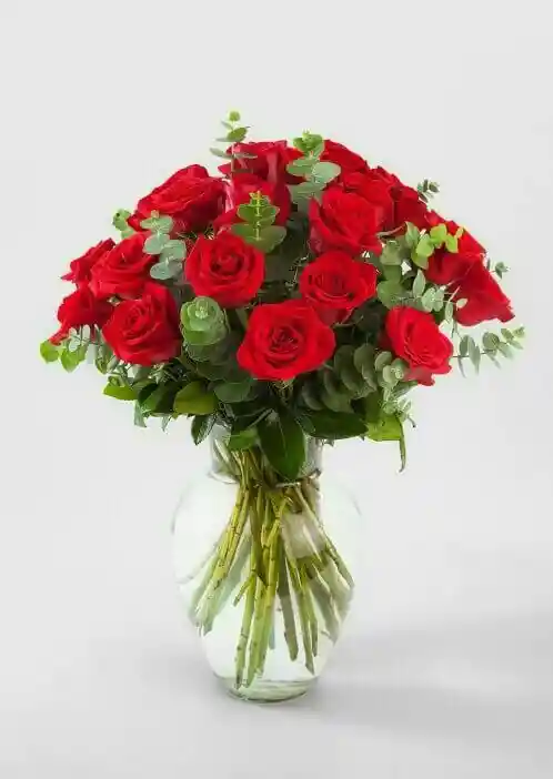 Jarron De Rosas Rojas