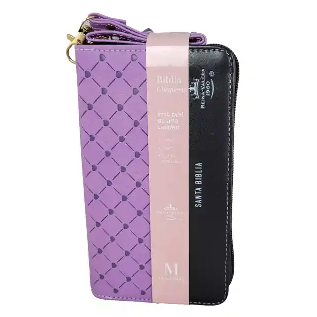 Biblia Rvr 1960 Chequera Lila-negro Cierre