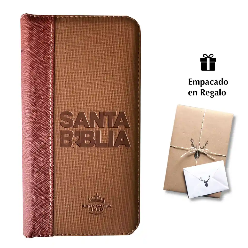 Biblia Reina Valera 1960 Tipo Agenda Café Para Hombres – Chequera – Canto Dorado Qr