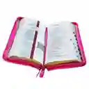 Biblia Rvr60 Tipo Chequera Magenta Beige Índice Cierre