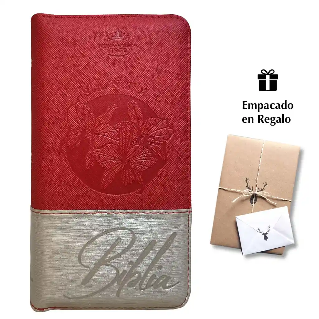 Biblia Reina Valera 1960 Rojo Beige Canto Dorado – Tipo Agendas – Chequera
