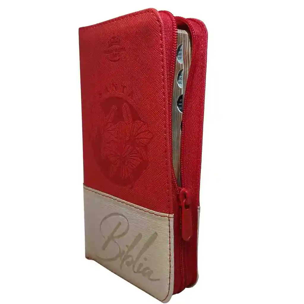 Biblia Reina Valera 1960 Rojo Beige Canto Dorado – Tipo Agendas – Chequera