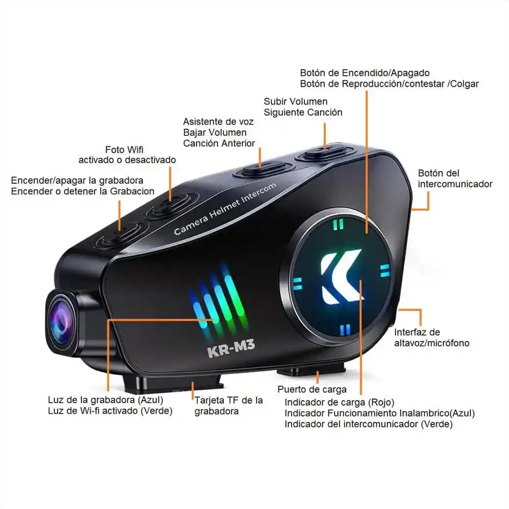 Intercomunicador Para Moto Con Camara