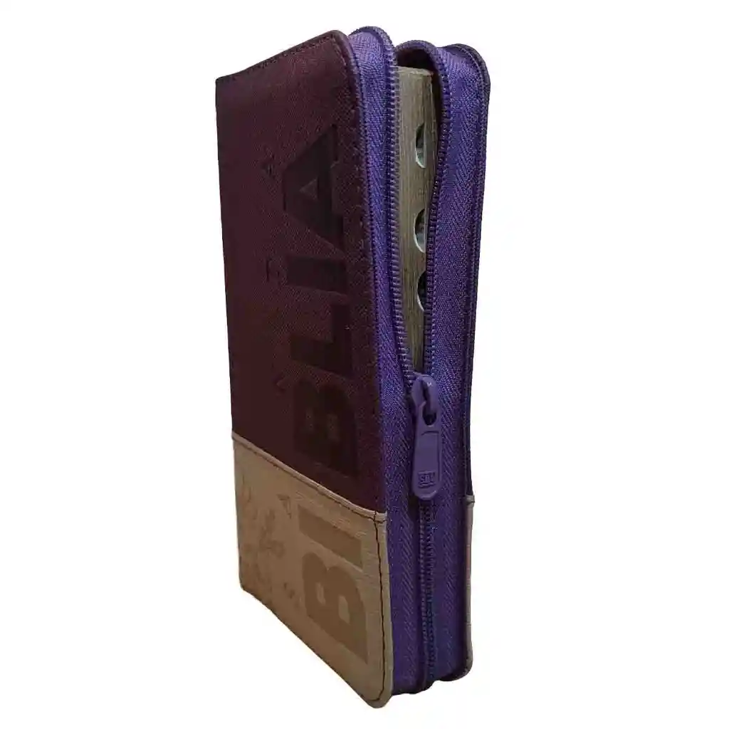 Biblia Reina Valera 1960 Morado Beige Canto Dorado – Tipo Agenda – Chequera