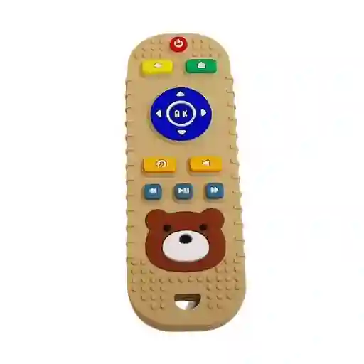 Control Remoto Mordedor Didáctico Para Bebé Osito Beige