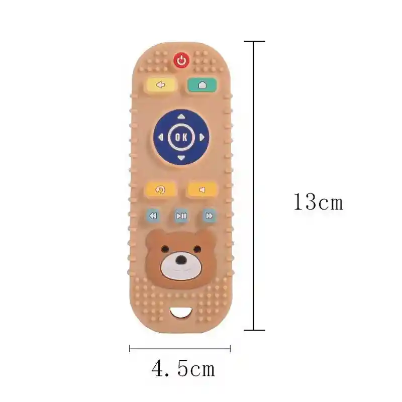 Control Remoto Mordedor Didáctico Para Bebé Osito Beige
