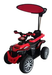 Auto Eléctrico Montable Para Niños Con Mango De Empuje