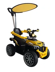 Auto Eléctrico Montable Para Niños Con Mango De Empuje