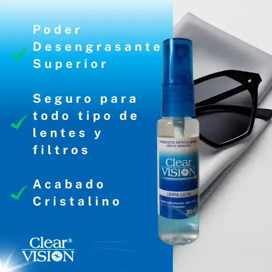 Limpia Gafas/lentes Clear Vision. Kit 4 Unidades De Spray 30ml.