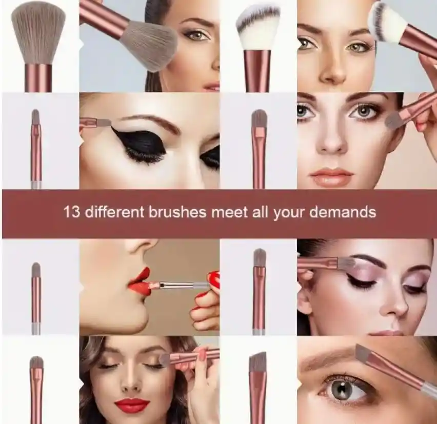 Juego De Brochas De Maquillaje De 13 Piezas