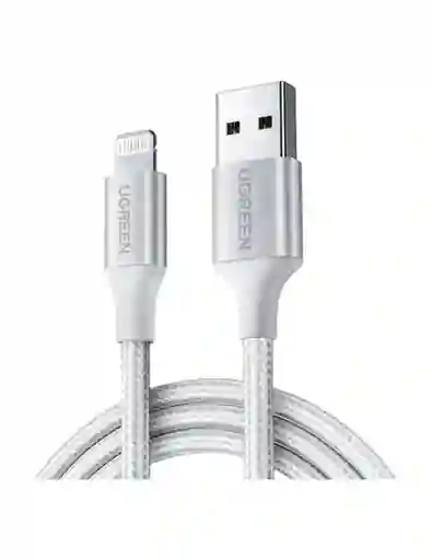Cable Usb-a A Lightning Ugreen 2m Reforzado Mfi Blanco