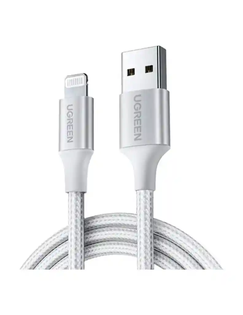 Cable Usb-a A Lightning Ugreen 2m Reforzado Mfi Blanco