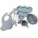 Set Vajilla Bebe En Silicona Alimentacion Diseño 10 Piezas