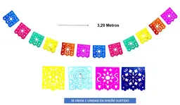 Banderin Pasa Calle Mexicano En Papel 3 Mts