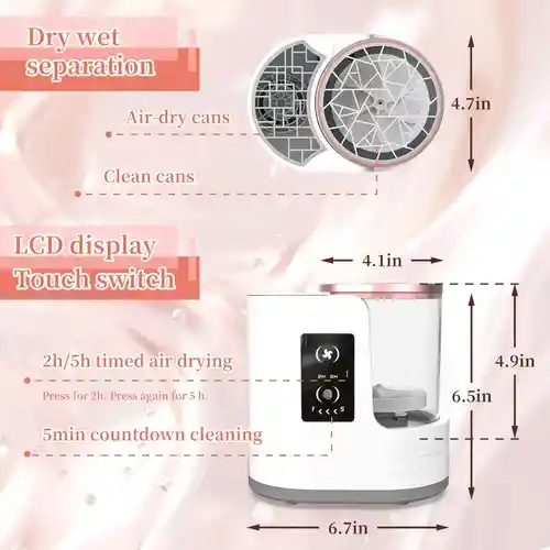 Lavadora De Brochas Digital Eléctrica 3 En 1 Portátil Usb