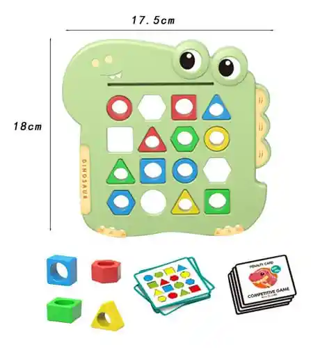Juego Coincidencia Tarjetas Y Figuras Dinosaurio