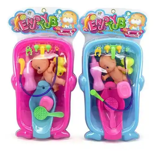 Bañera Muñeco Mini Baño Ducha Juguete Infantil