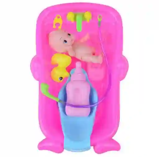 Bañera Muñeco Mini Baño Ducha Juguete Infantil