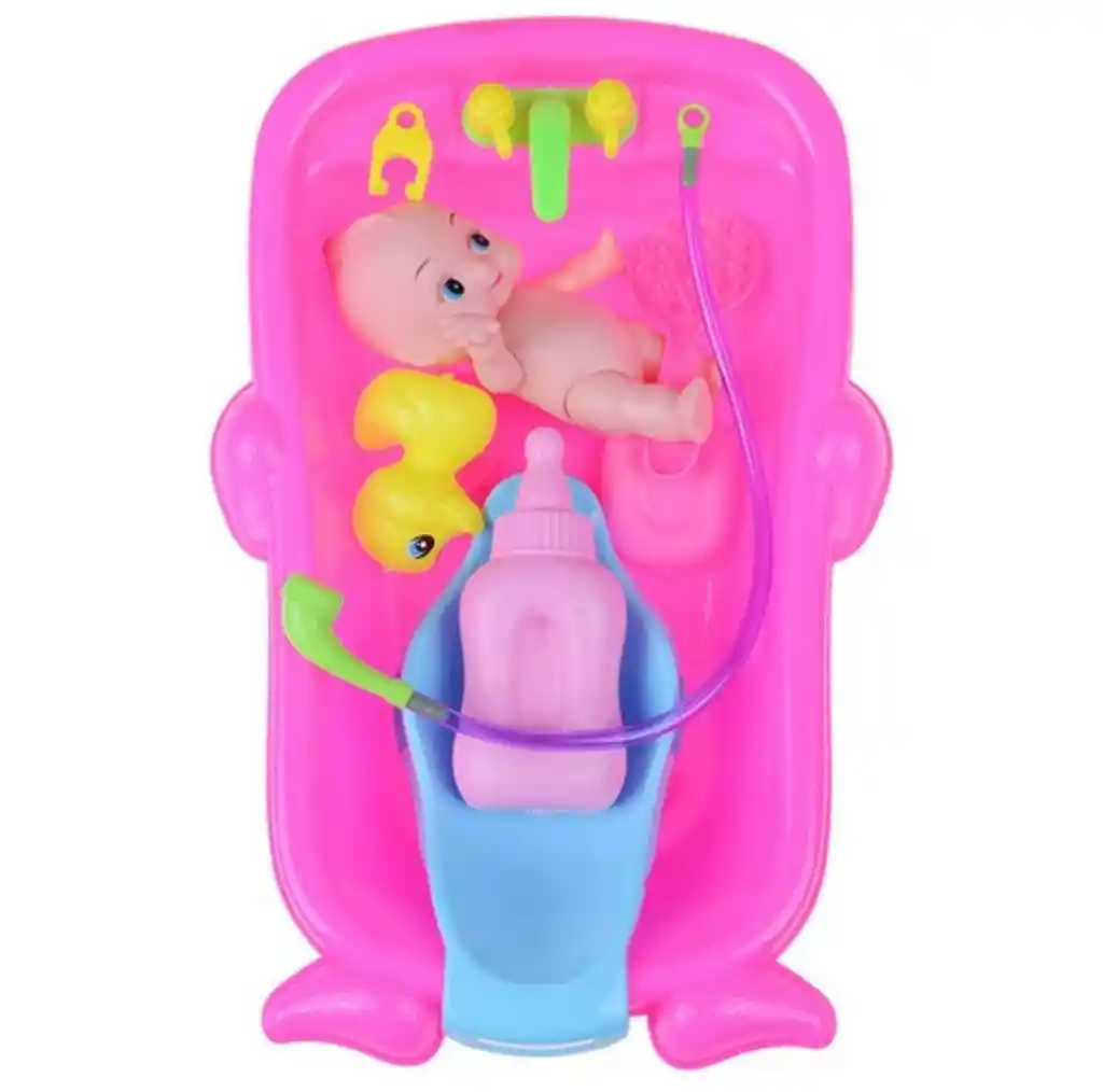 Bañera Muñeco Mini Baño Ducha Juguete Infantil