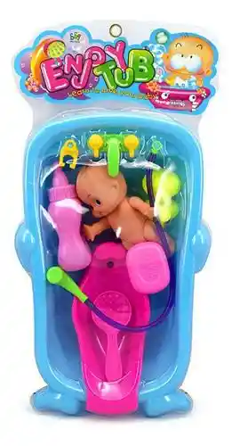 Bañera Muñeco Mini Baño Ducha Juguete Infantil