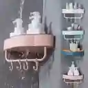 Estante Esquina De Pared Con Gancho Para Baño Multi Organizador