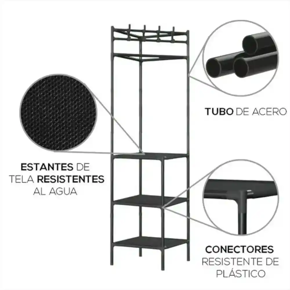 Perchero Multifuncional Con Estante Para Ropa