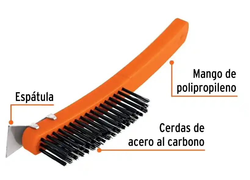 Cepillo De Alambre 51 Pinceles Acero Con Espátula
