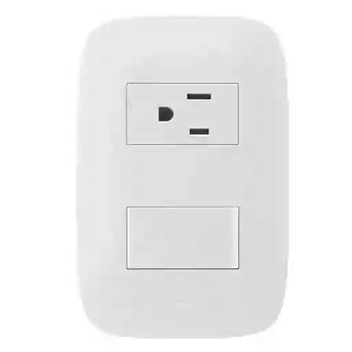 Toma Galica-2 Sencilla C.p + Interruptor Blanca- Legrand Gl2-301bg