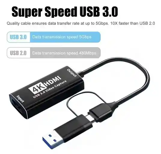Capturadora De Video Hdmi 4k A Usb 3.0
