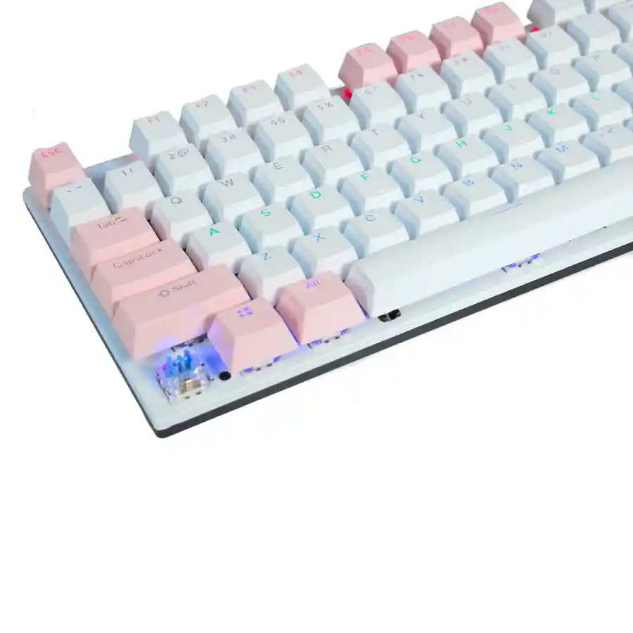 Teclado Gamer Mecanico Jeqang Jk919 Rgb Rosa