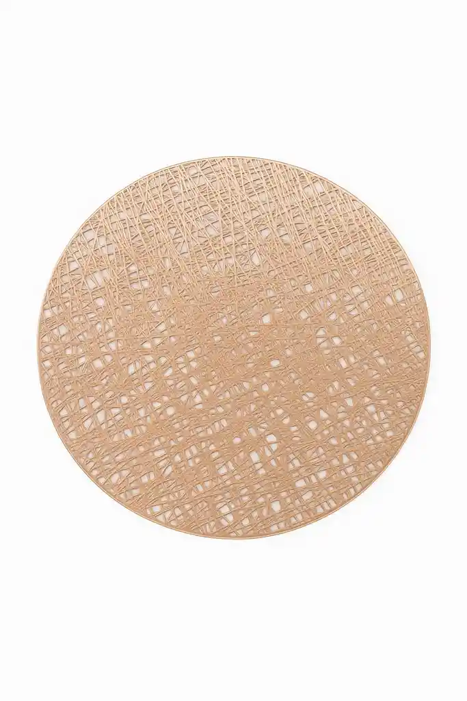Individual Redondo Rose Gold Oro Rosa Trama Elegante