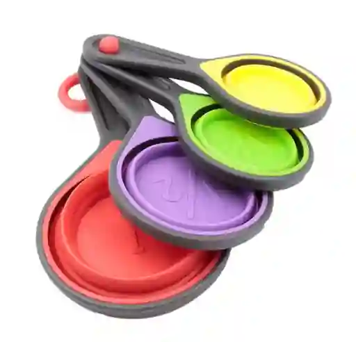 Set De Tazas Medidoras Plegables De Silicona (4 Piezas)