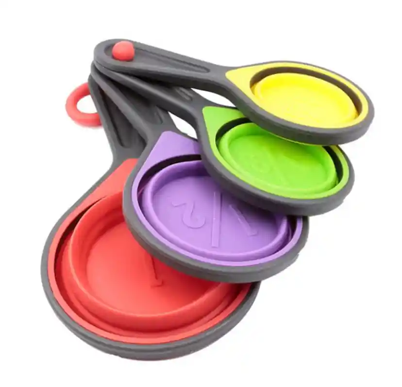 Set De Tazas Medidoras Plegables De Silicona (4 Piezas)