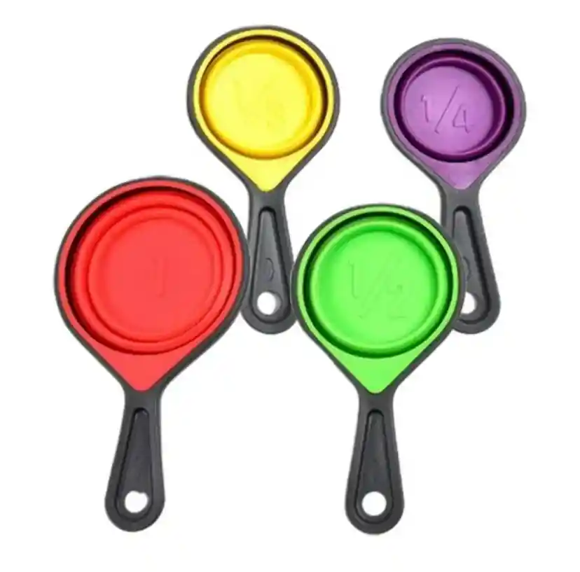 Set De Tazas Medidoras Plegables De Silicona (4 Piezas)