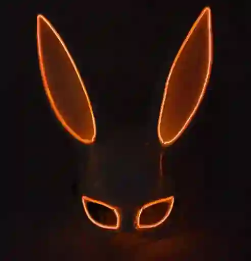 Máscara Luz Led Conejo Antifaz Black Rabbit Halloween Unicolor
