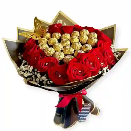 Ramo Coreano De Rosas Y Chocolates