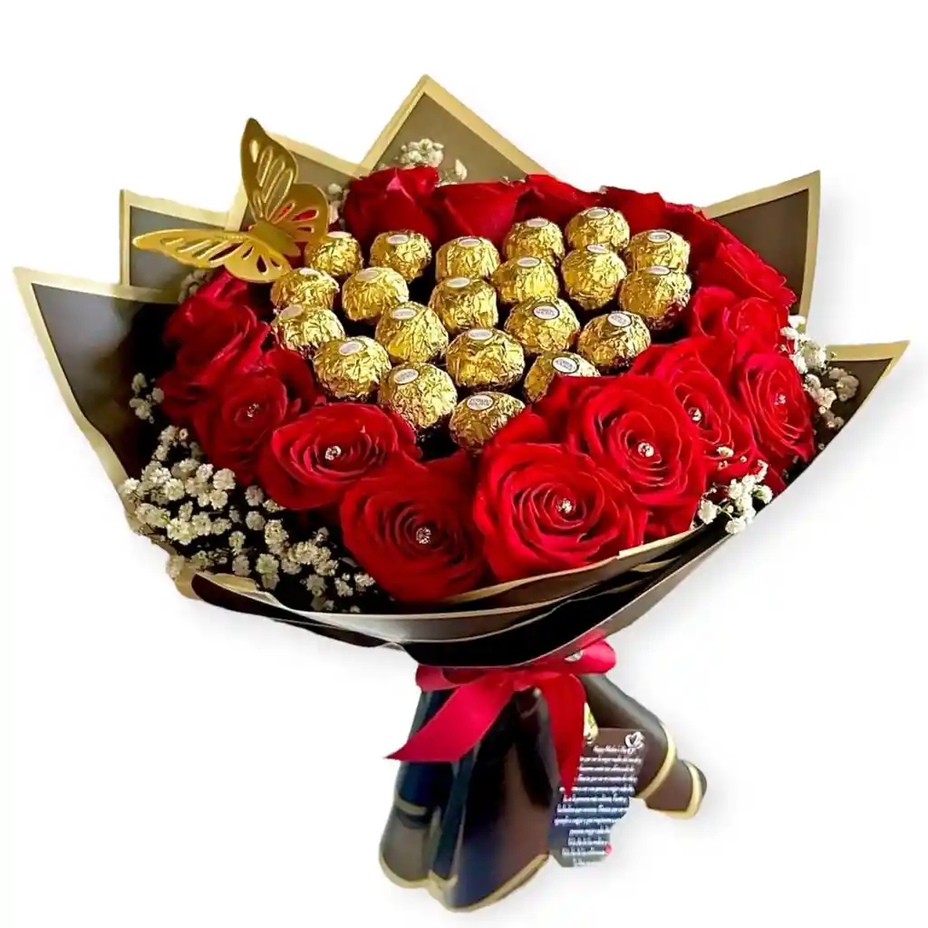 Ramo Coreano De Rosas Y Chocolates