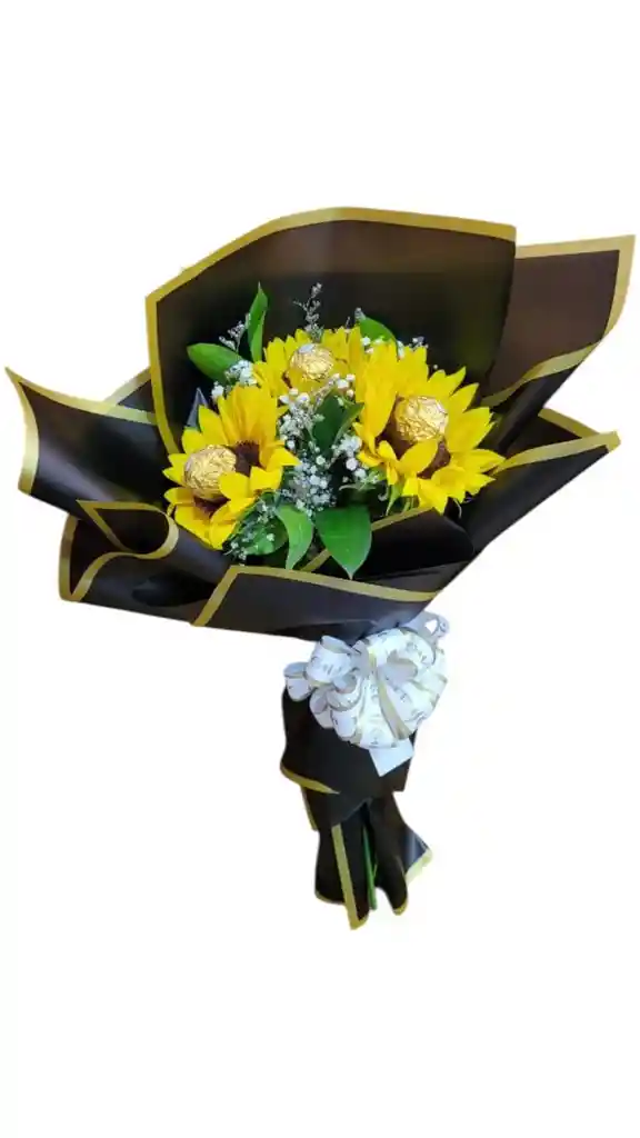 Girasoles Con 3 Unidades De Chocolates