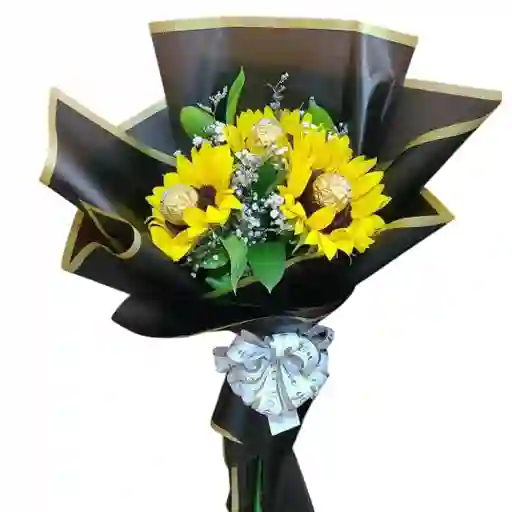 Girasoles Con 3 Unidades De Chocolates
