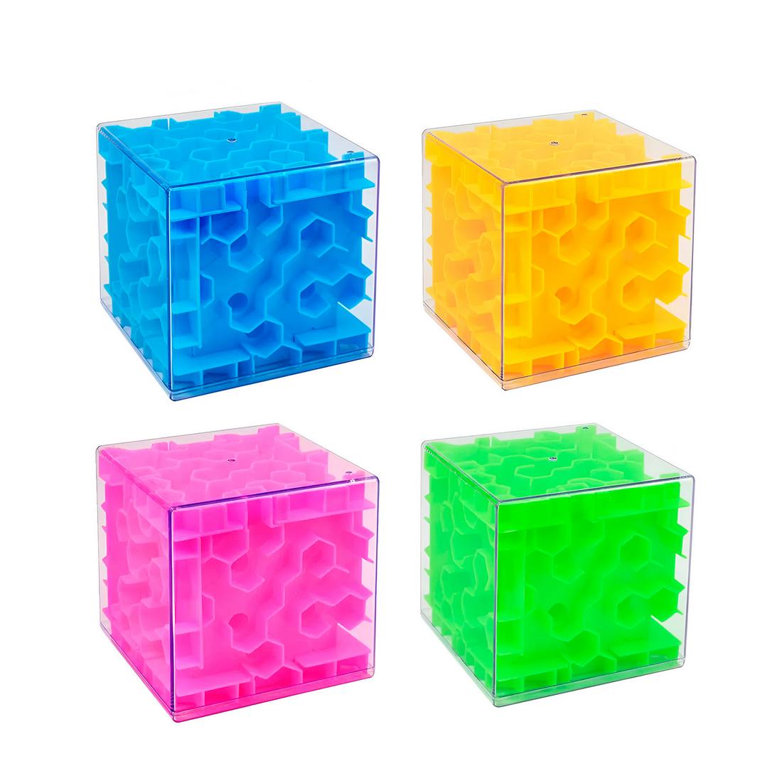 Cubo Laberinto 3D Con Bolas – Rompecabezas Giratorio Para Niños Y Adultos – ABS Resistente