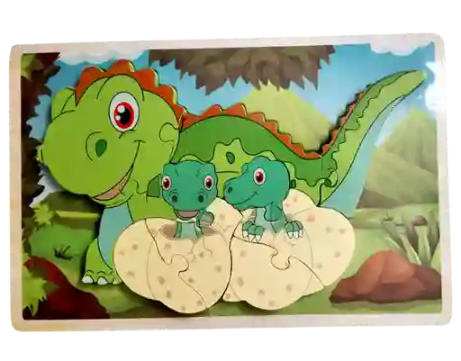 Rompecabezas En Madera X10 Pcs (dinosaurio) Infantil