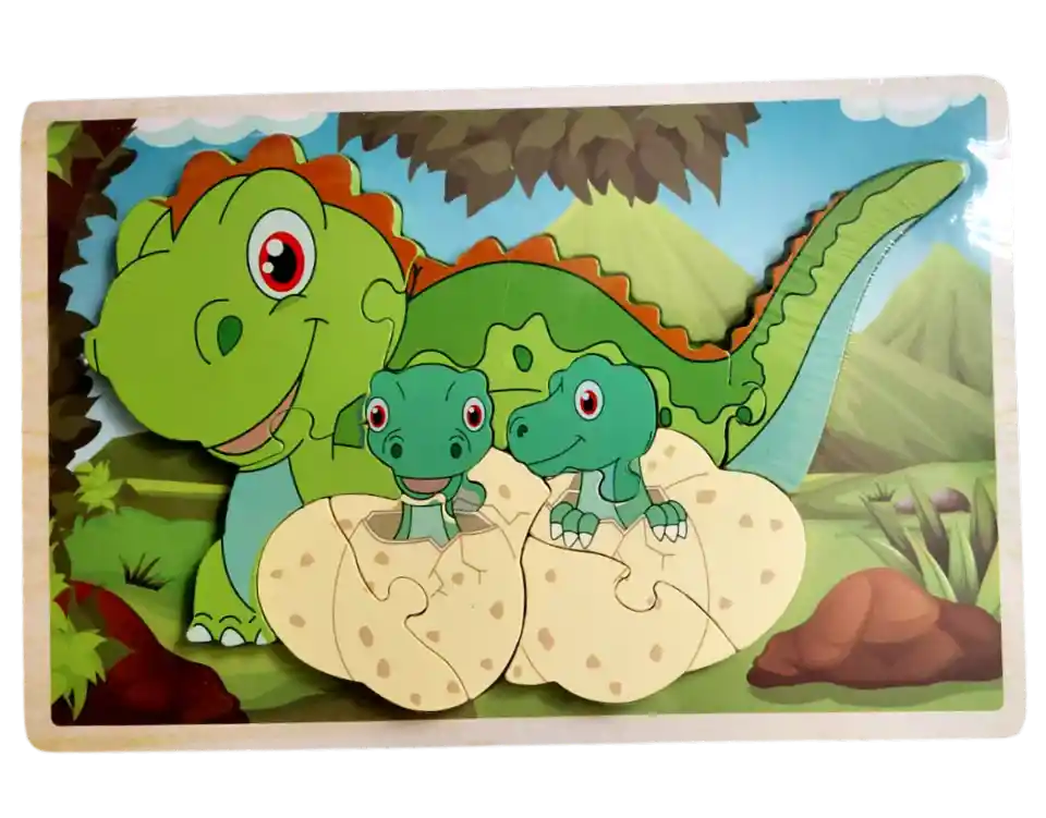Rompecabezas En Madera X10 Pcs (dinosaurio) Infantil
