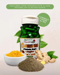 Cúrcuma + Pimienta Negra + Jengibre Frasco De 80 Cápsulas