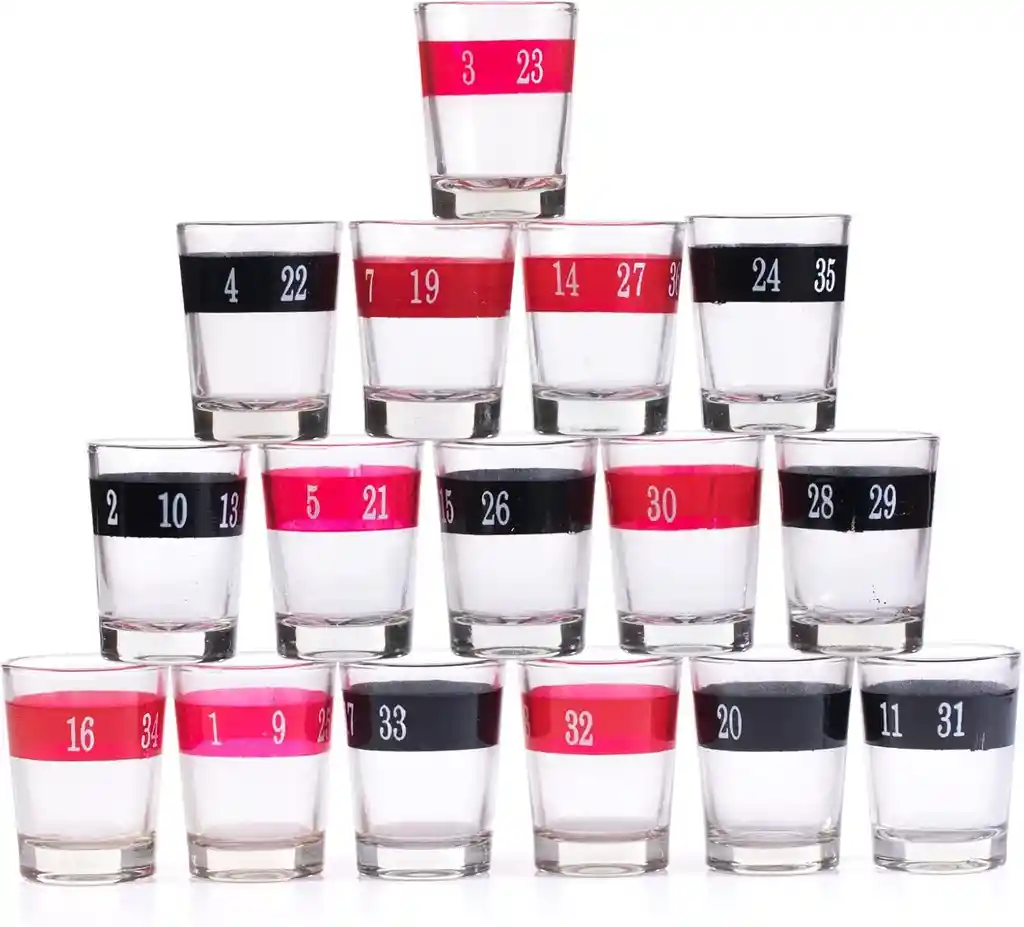 Ruleta De Shots Con Vasos Numerados Para Fiestas