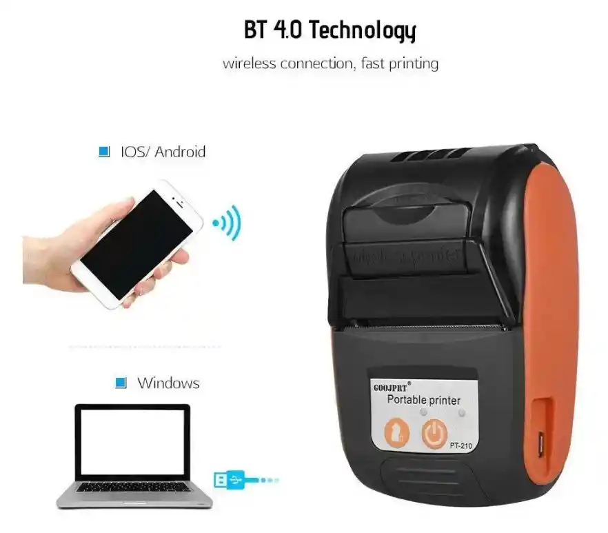 Mini Impresora Inalambrica Portatil Bluetooth Termica 58mm.